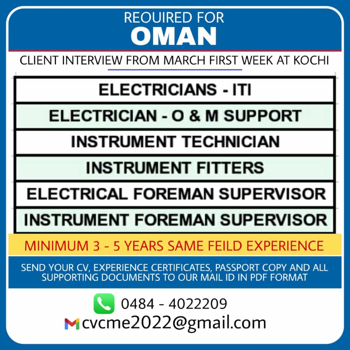 Jobs For Oman Today