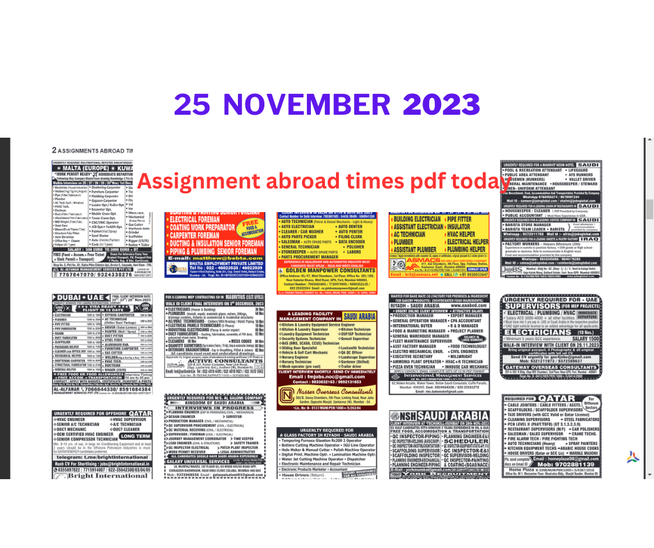 Assignment abroad times pdf today 25 nov