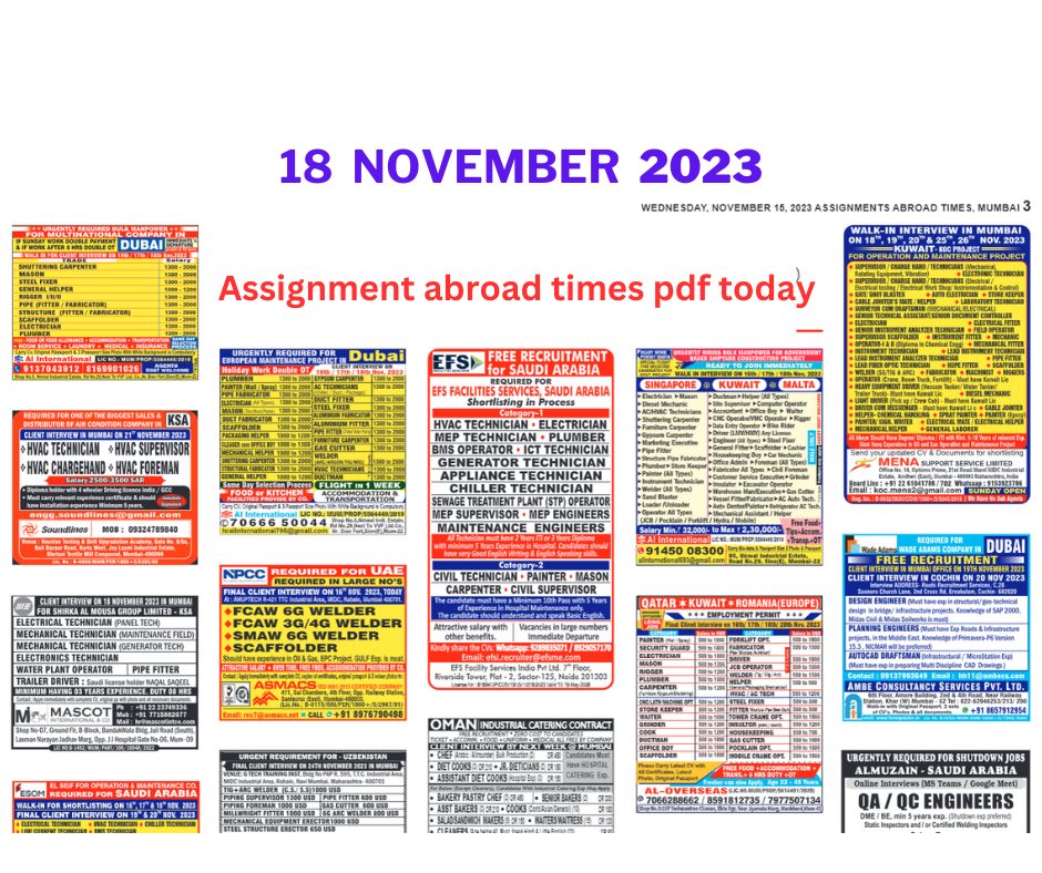 Assignment abroad times pdf today