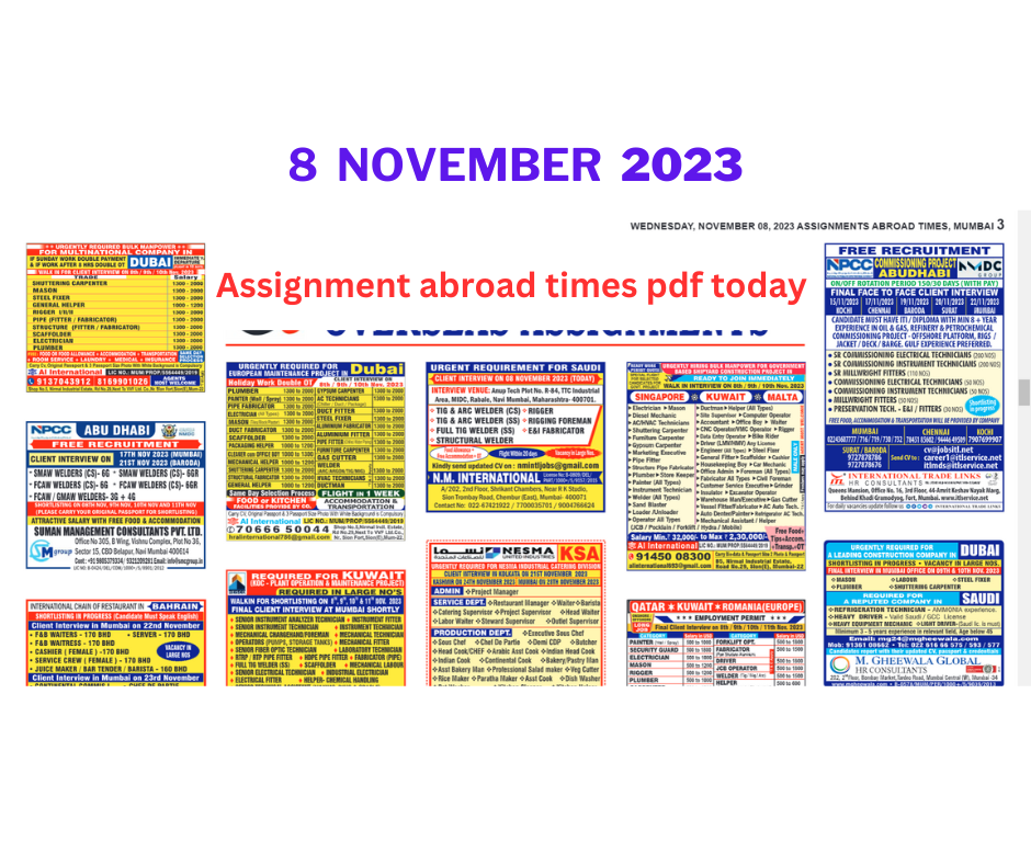Assignment abroad times pdf today 8 nov 2023