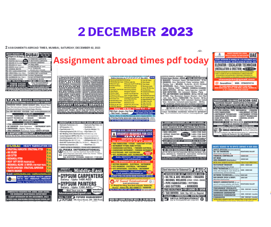 Assignment abroad times pdf today 2 dec