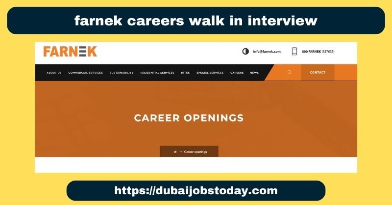 farnek careers walk in interview